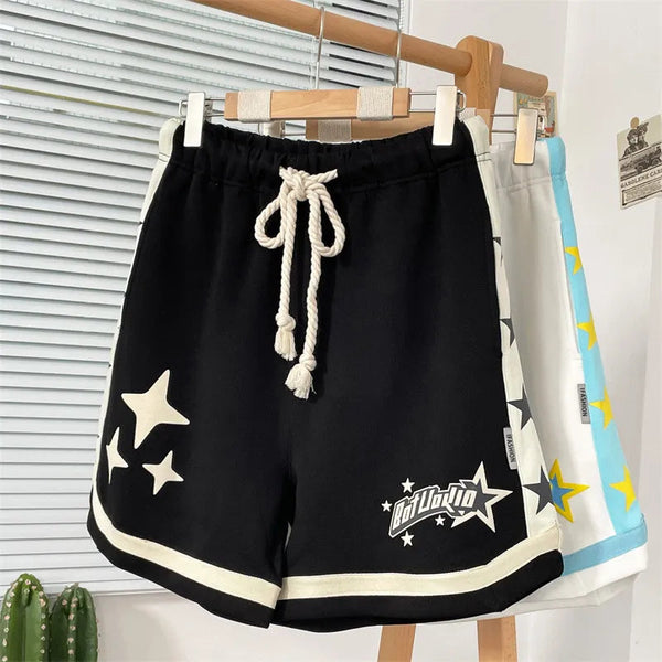 2023 Hip Hop Y2k Shorts Men Summer Loose Five-pointed Star Print Harajuku Sweatshorts Casual Streetwear Man Fashion Short Pants GatoGeek 