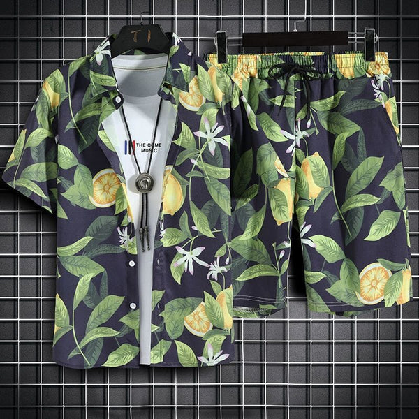 Beach Clothes For Men 2 Piece Set Quick Dry Hawaiian Shirt and Shorts Set Men Fashion Clothing Printing Casual Outfits Summer 0 GatoGeek 