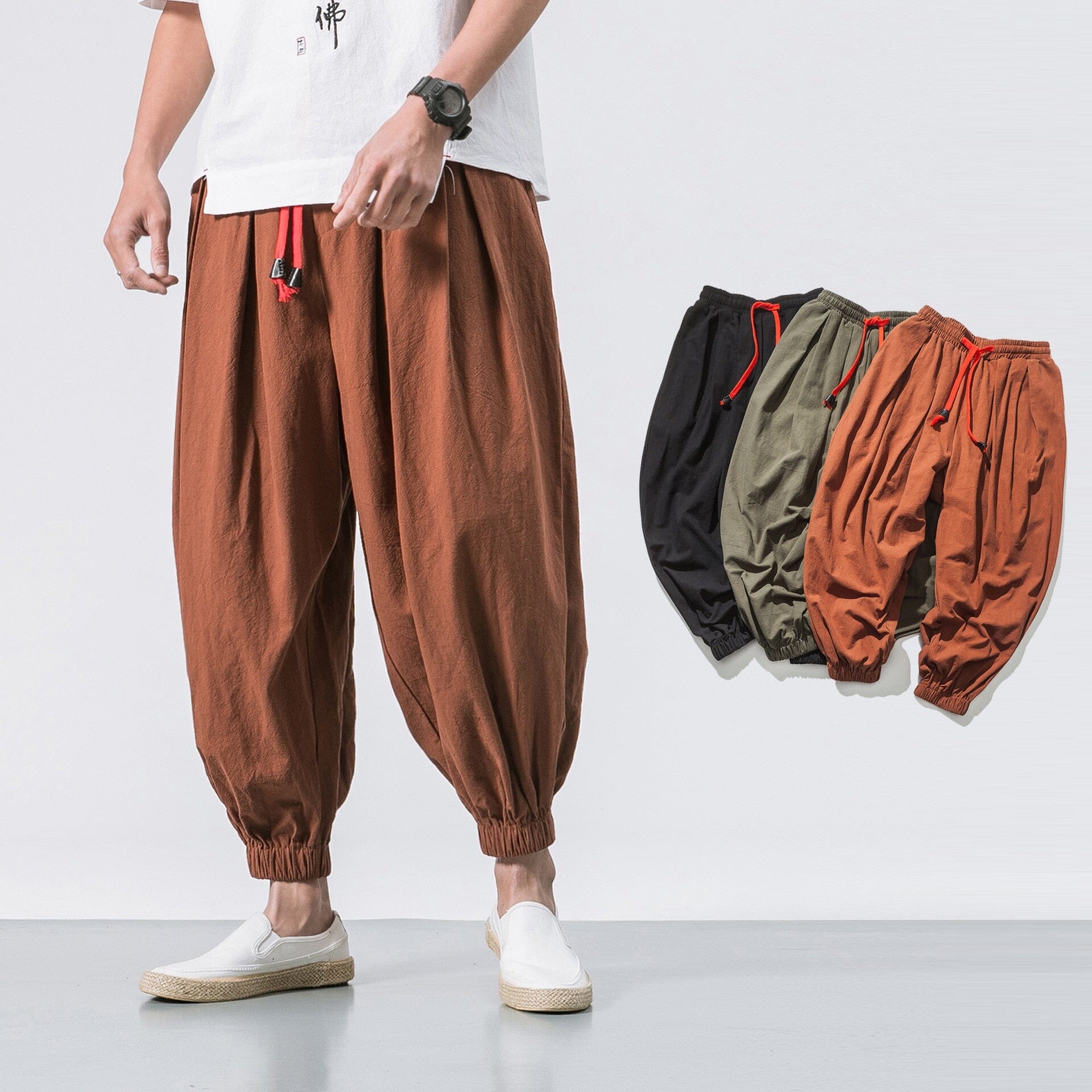 FGKKS Spring Men Loose Harem Pants Chinese Linen Overweight Sweatpants High Quality Casual Brand Oversize Trousers Male 0 GatoGeek 