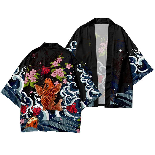 Kimono Shirt Hawaiian Shirt Men's Clothing Loose And Breathable Men's Vacation Casual Wear Japanese Clothing Coat GatoGeek AG09AK2231118 XXS 
