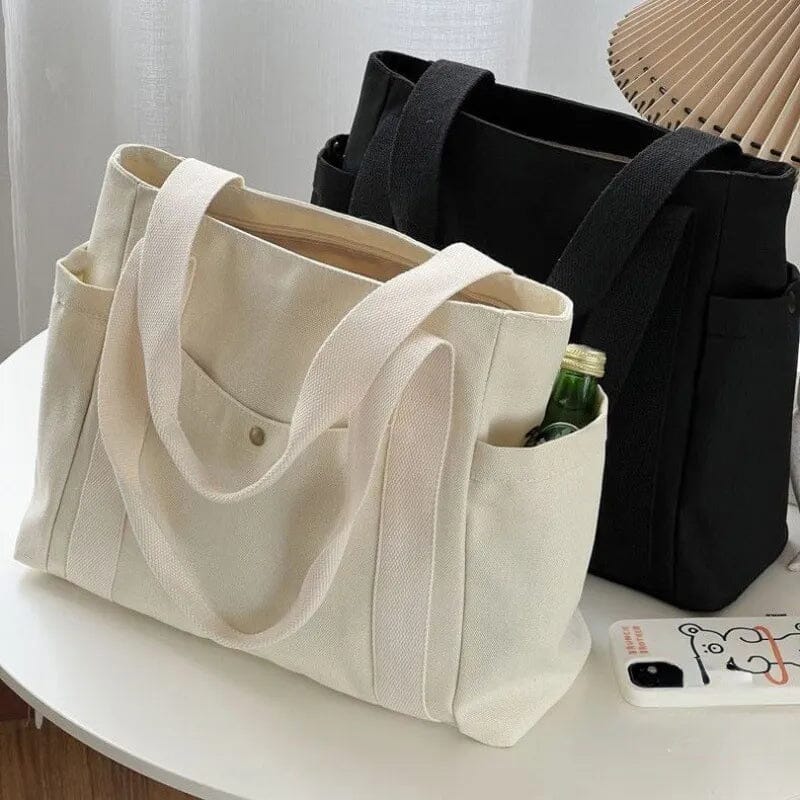Large Capacity Canvas Tote Bags for Work Commuting Carrying Bag College Style Student Outfit Book Shoulder Bag GatoGeek 