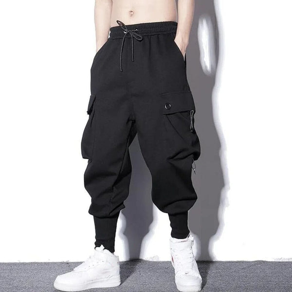 Loose Harem Pants Men Cargo Trousers Hip Hop Outdoor Casual Ankle Length Pant Fashion Streetwear Pocket Sweatpants 0 GatoGeek Black XXXL 