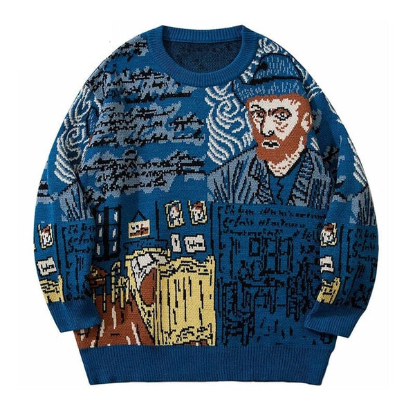 Suéter Pullover Van Gogh Vintage Casaco GatoGeek 