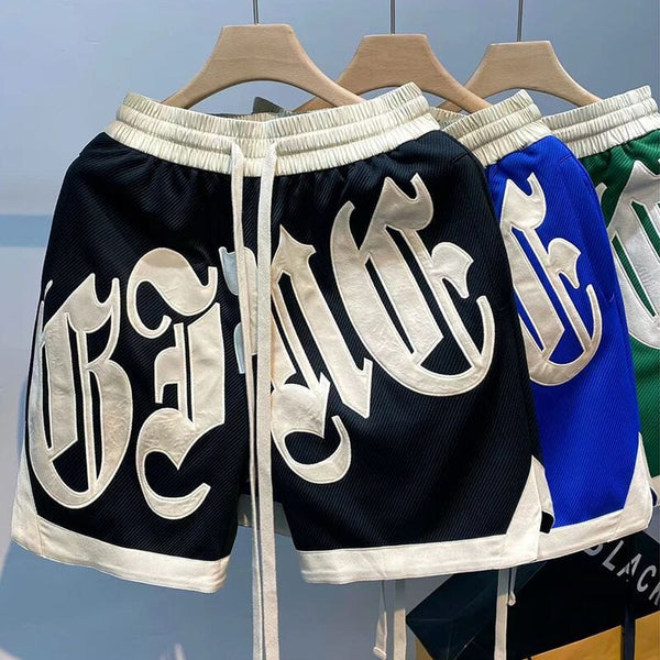 Y2K Mens Korean Streetwear Breeches Letter Embroidery Harajuku Short Pants Gym Grunge Sweatpants Sport Bermudas Shorts Clothes 0 GatoGeek 